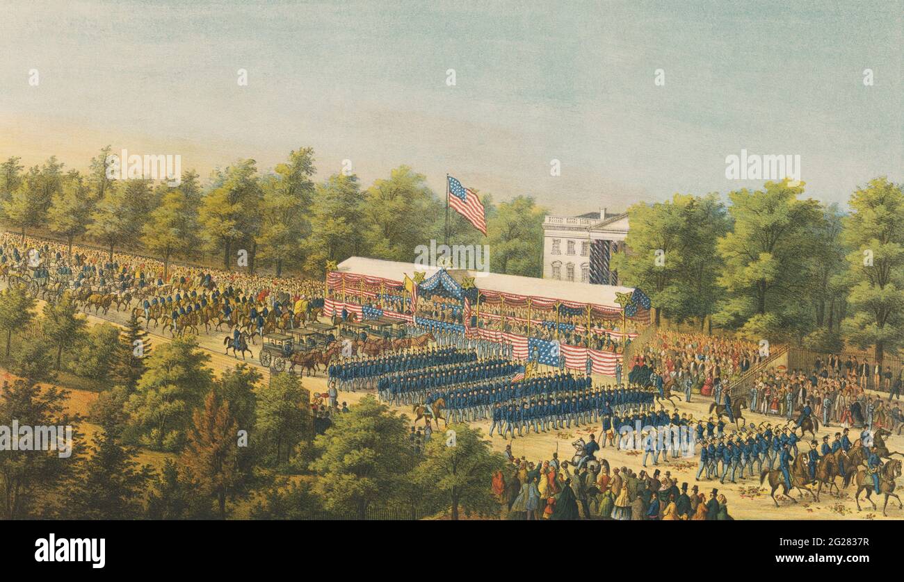 Mai 23 1865 - die glorreiche Armee der Potomac marschiert durch Washington D.C.. Stockfoto