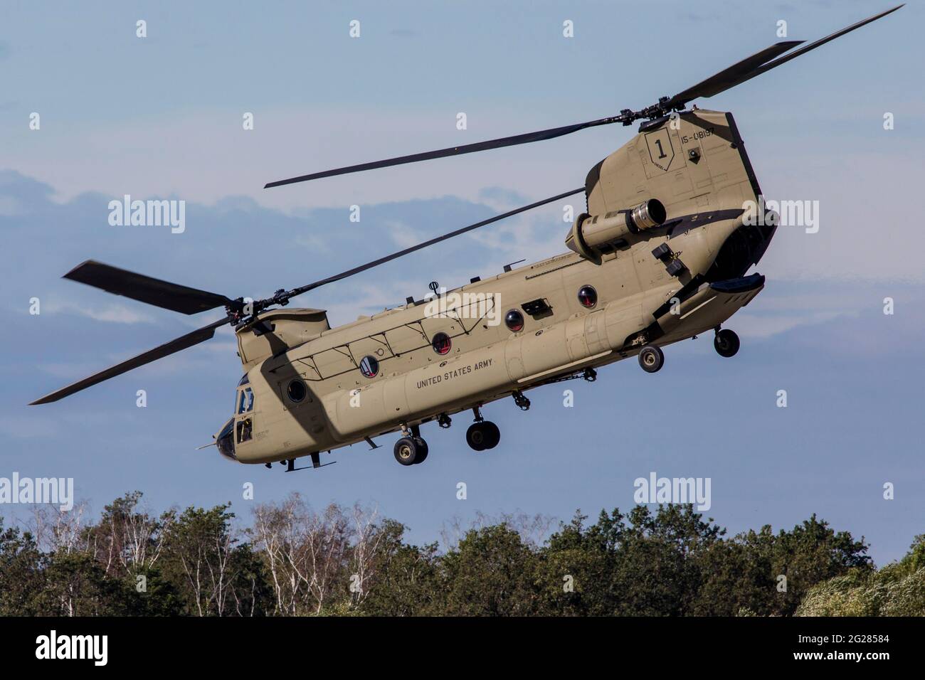 CH-47F Chinook Transporthubschrauber der US-Armee. Stockfoto