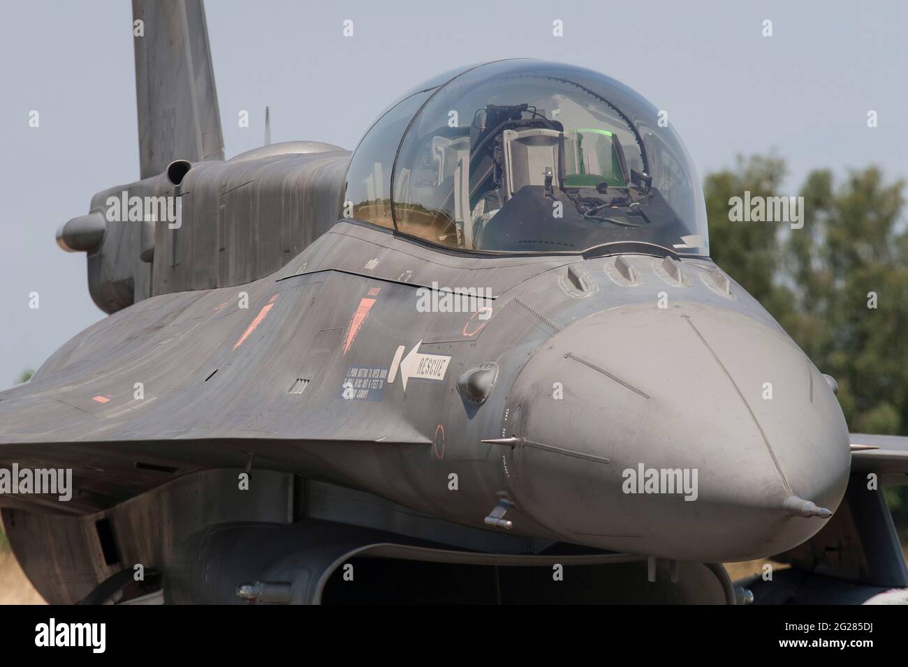 Hellenic Air Force F-16D Block 52 mit avionischem Buckel Stockfoto