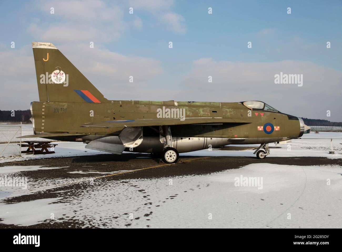 Ein erhaltener englischer Elektrischer Blitzabfangjäger der Royal Air Force. Stockfoto