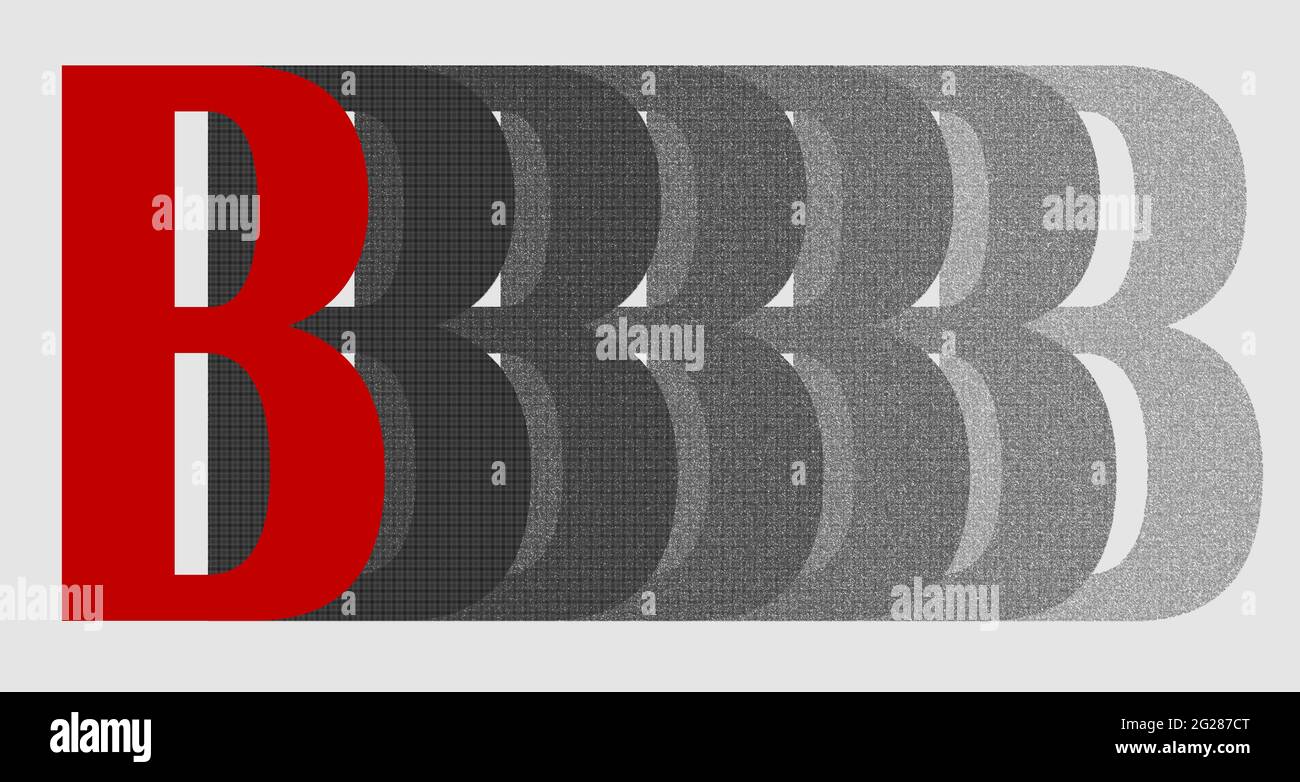 Grafik mit dem wiederholten Großbuchstaben B als Monogramm Stockfoto