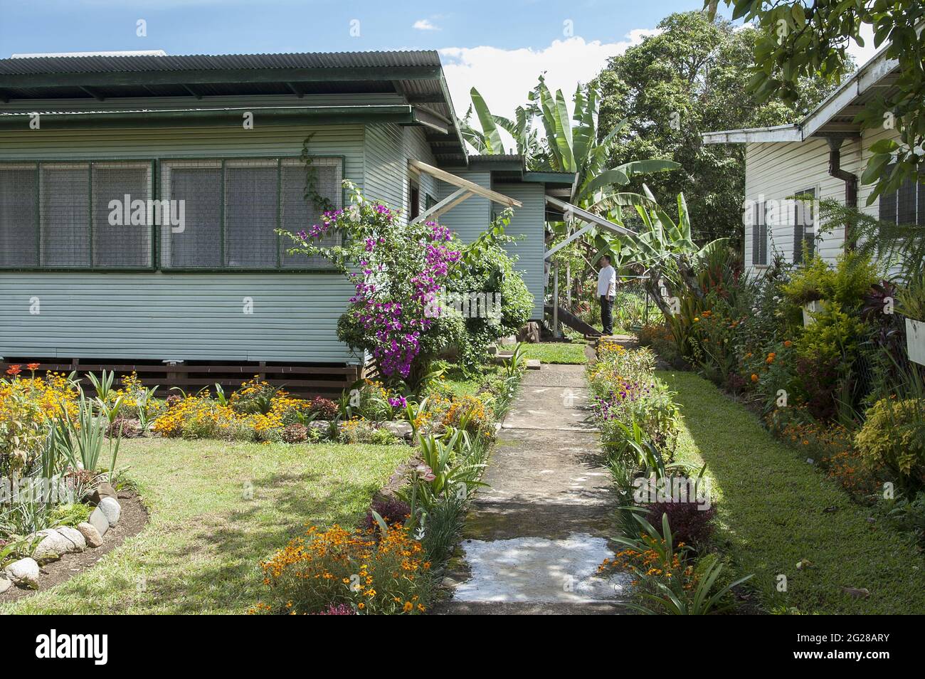 Goroka, Papua-Neuguinea; EIN typisches Bürgerhaus; Mittelschicht Wohnhaus; Missionsstation der Missionare der Heiligen Familie Stockfoto