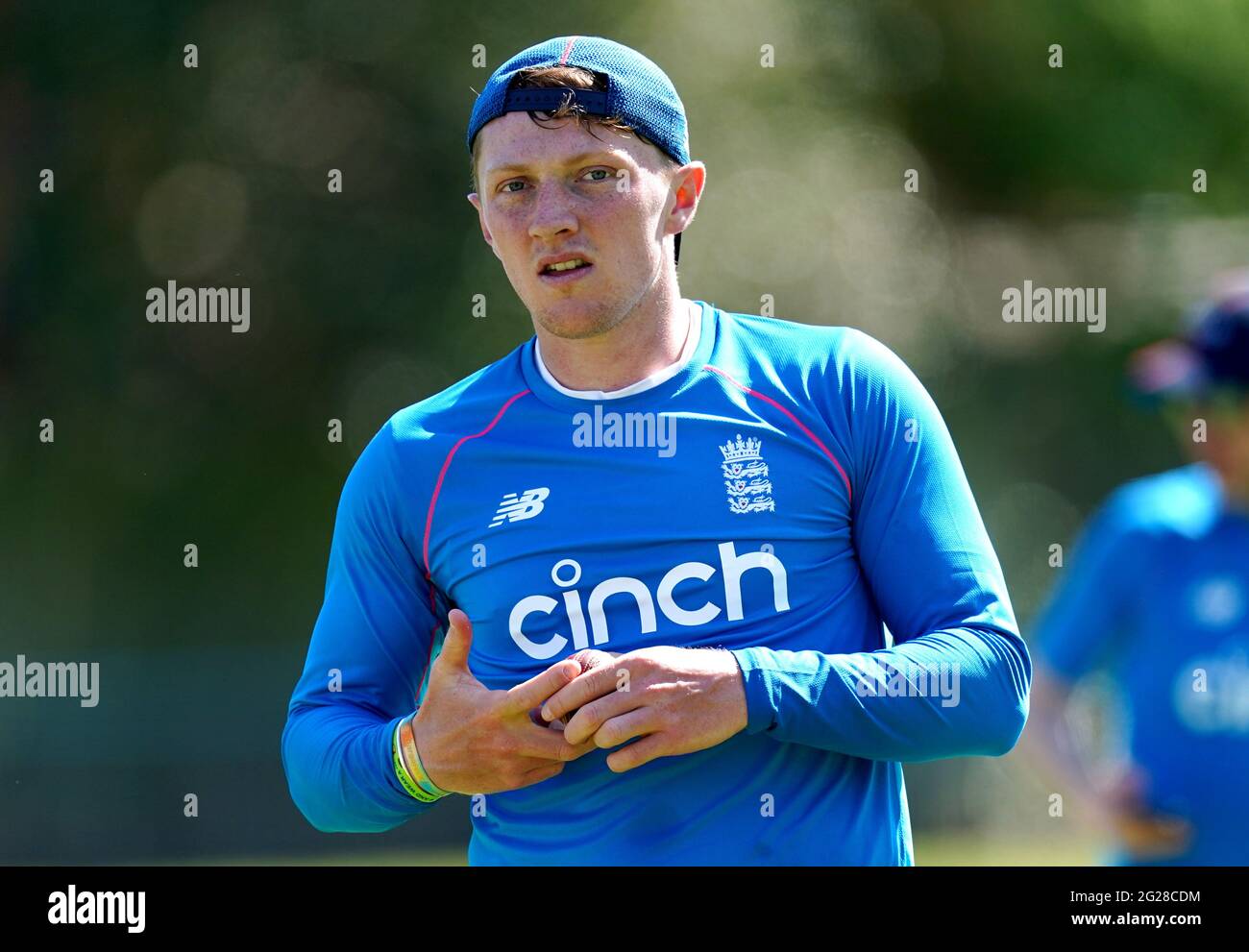 Englands Dom Bess während einer Nets-Sitzung in Edgbaston, Birmingham. Bilddatum: Mittwoch, 9. Juni 2021. Stockfoto