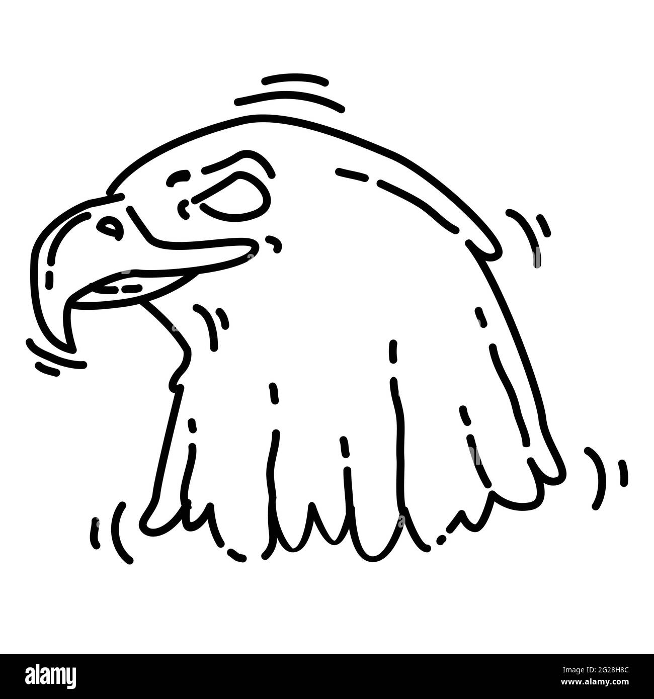 Wandern Abenteuer Adler, Reise, Reise, Camping. Handgezeichnete Icon-Design, Umriss schwarz, Doodle Icon Vektor-Symbol Stock Vektor