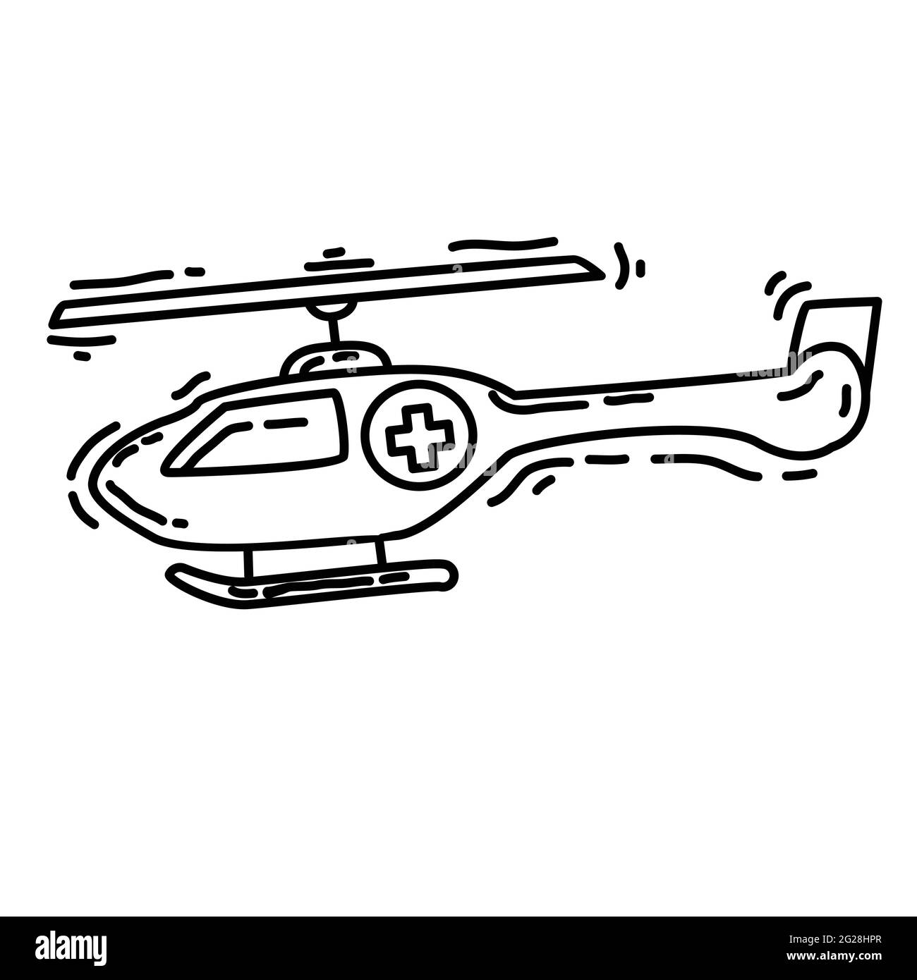 Wandern Abenteuer Hubschrauber, Reise, Reise, Camping. Handgezeichnetes Symbol-Design, Umriss schwarz, Doodle Symbol Vektor-Symbol Stock Vektor