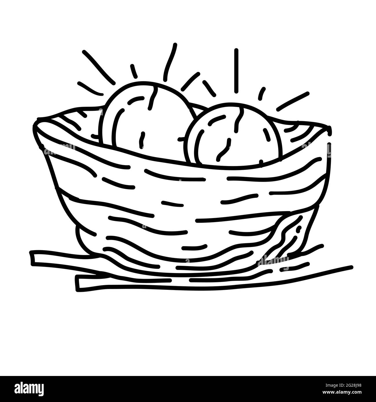 Wandern Abenteuer Nest, Reise, Reise, Camping. Handgezeichnete Icon-Design, Umriss schwarz, Doodle Symbol Vektor-Symbol Stock Vektor