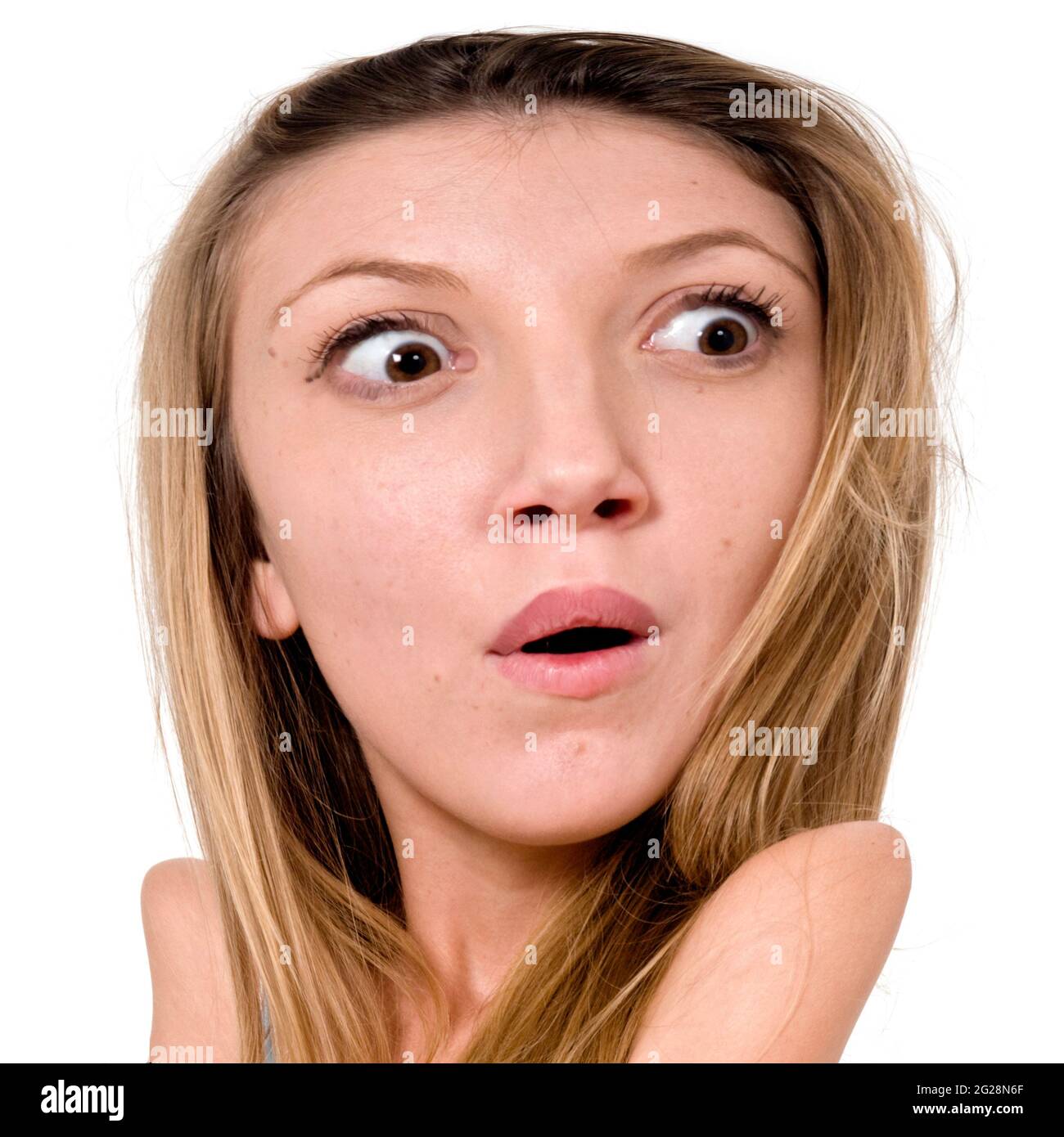 Digital verzerrtes Bild eines überraschten jungen Teenagers Stockfoto