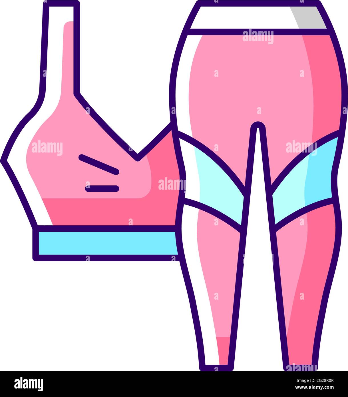 Trainingskleidung rosa RGB-Farbsymbol Stock Vektor Trainingskleidung rosa RGB-Farbsymbol Stock Vektor