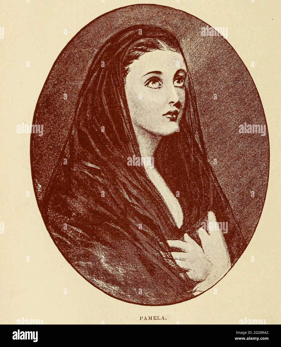 Pamela - Lady Edward FitzGerald Stéphanie Caroline Anne Syms, Lady Edward FitzGerald (c. 1773. – 9. November 1831) war die Ehefrau von Lord Edward FitzGerald, dem radikalen Revolutionär und führenden Vereinigten Iren, und war selbst eine begeisterte Unterstützerin der irischen Unabhängigkeit, die damals kaum weniger gefeiert wurde als Lord Edward selbst. Sie wurde als Stéphanie Caroline Anne Syms geboren und als „Pamela“ bekannt. Ihre Herkunft ist ungewiss. Sie wurde als adoptierte Tochter von Félicité de Genlis beschrieben; es wird normalerweise angenommen, dass sie eine unanerkannte Tochter von Madame de Genlis und Louis Philip II, Herzog, war Stockfoto