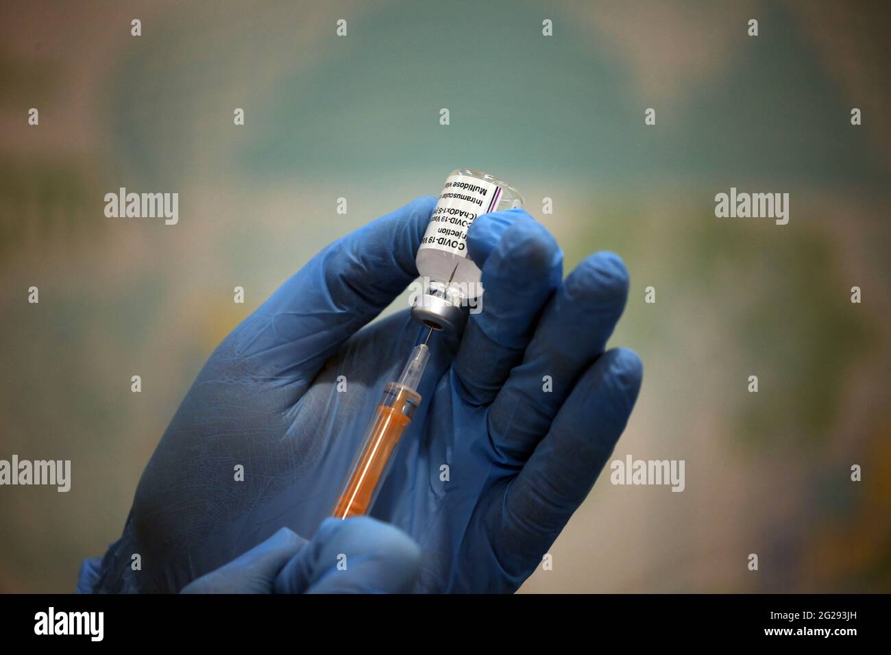 Covid 19-Impfstofffläschchen Stockfoto