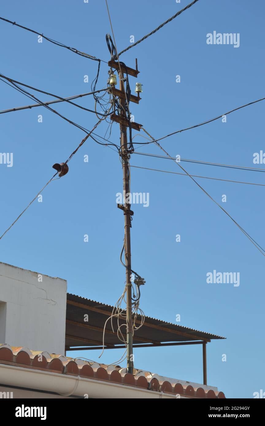 Kabel-Kabel falsch installiert Stockfoto