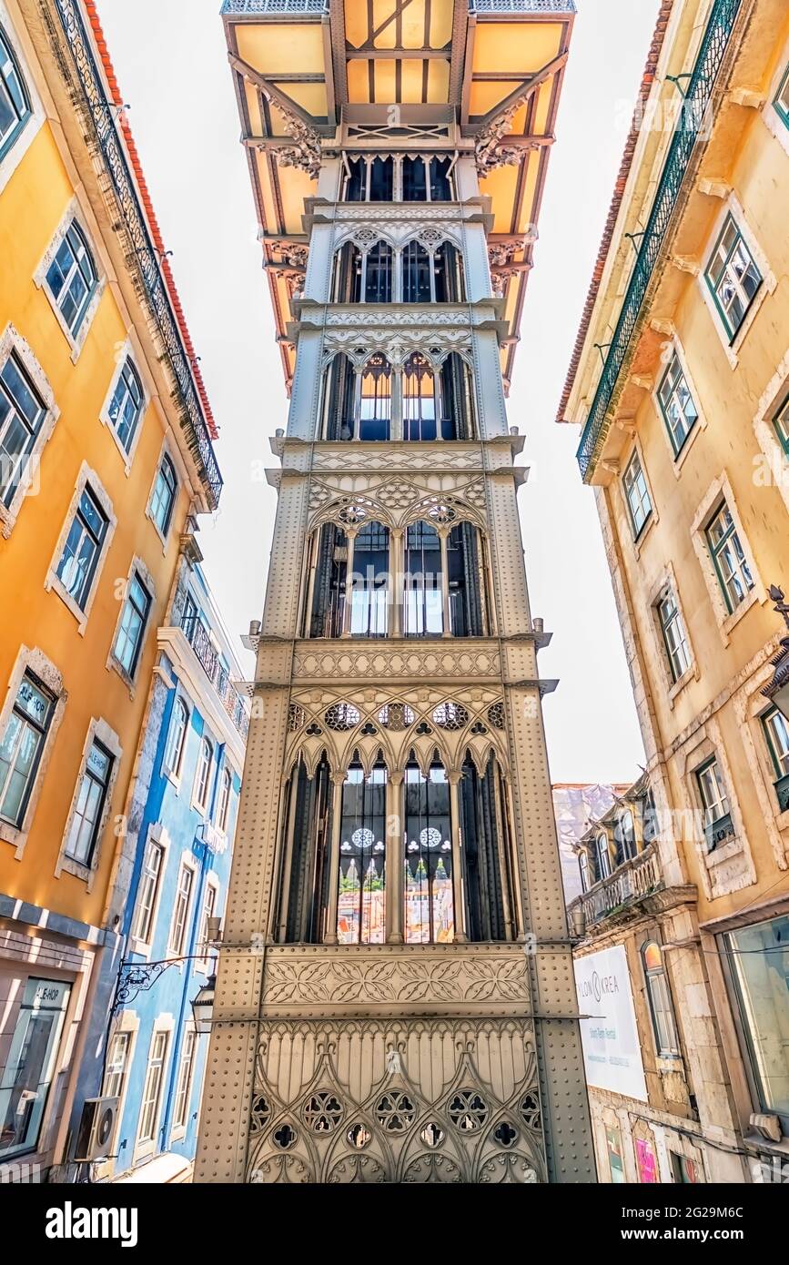 Santa Justa Lift in Lissabon, Portugal Stockfoto