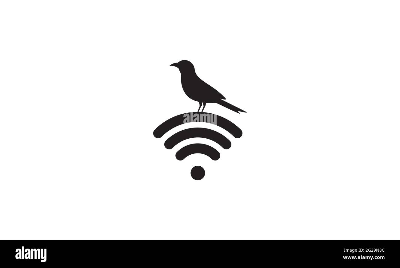 wi-fi und Vogel-Logo Vektor Symbol Illustration Design Stock Vektor