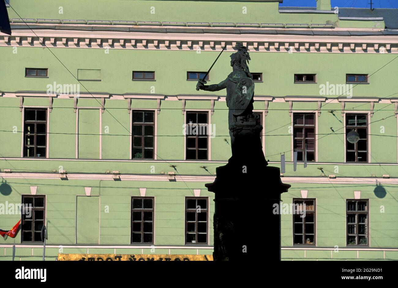 Das Denkmal Alexander Suworows , Suworowskaja Ploschtschad, in Sankt Petersburg, Russland. Stockfoto