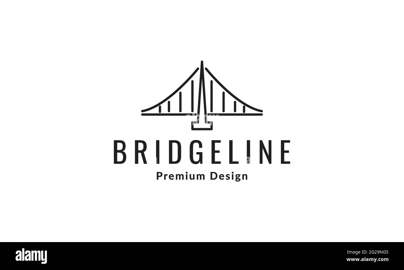 Linien große Brücke Logo Vektor Symbol Illustration Design Stock Vektor