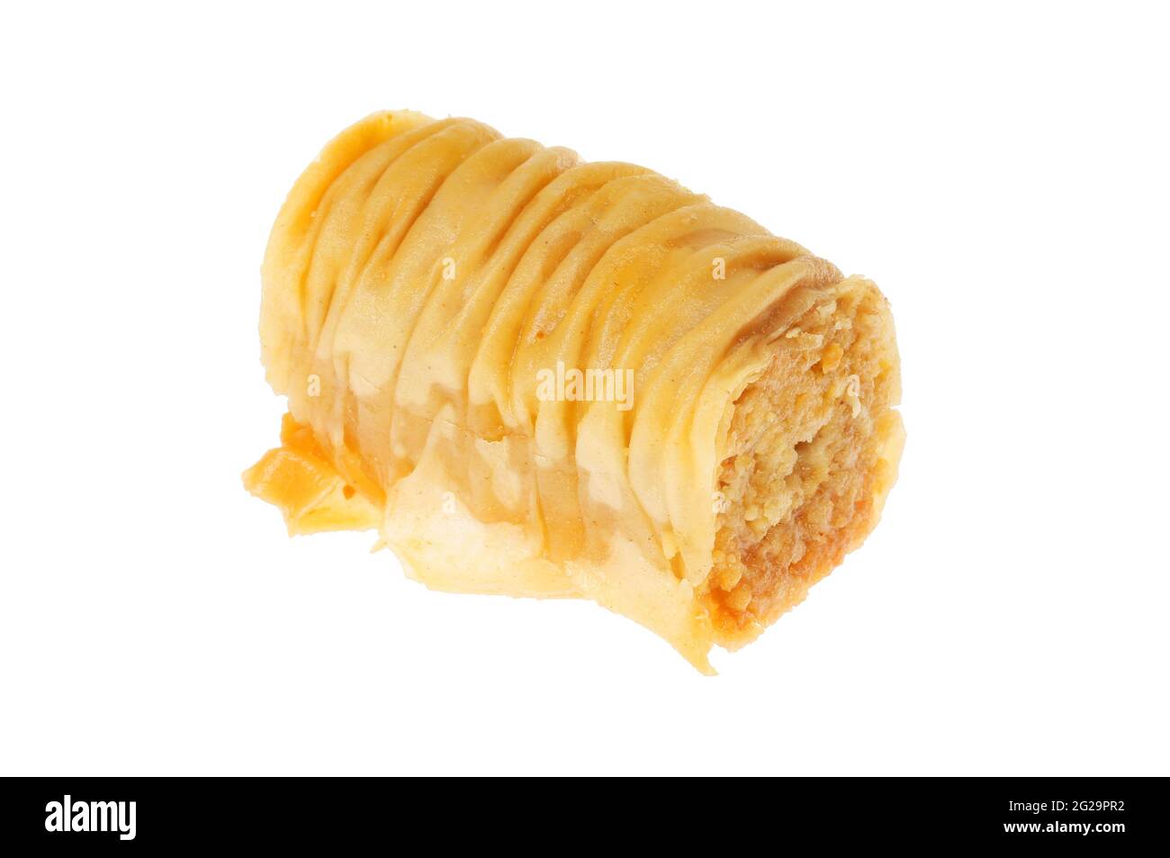 Griechischer Baklava-Assabee isoliert gegen Weiß Stockfoto