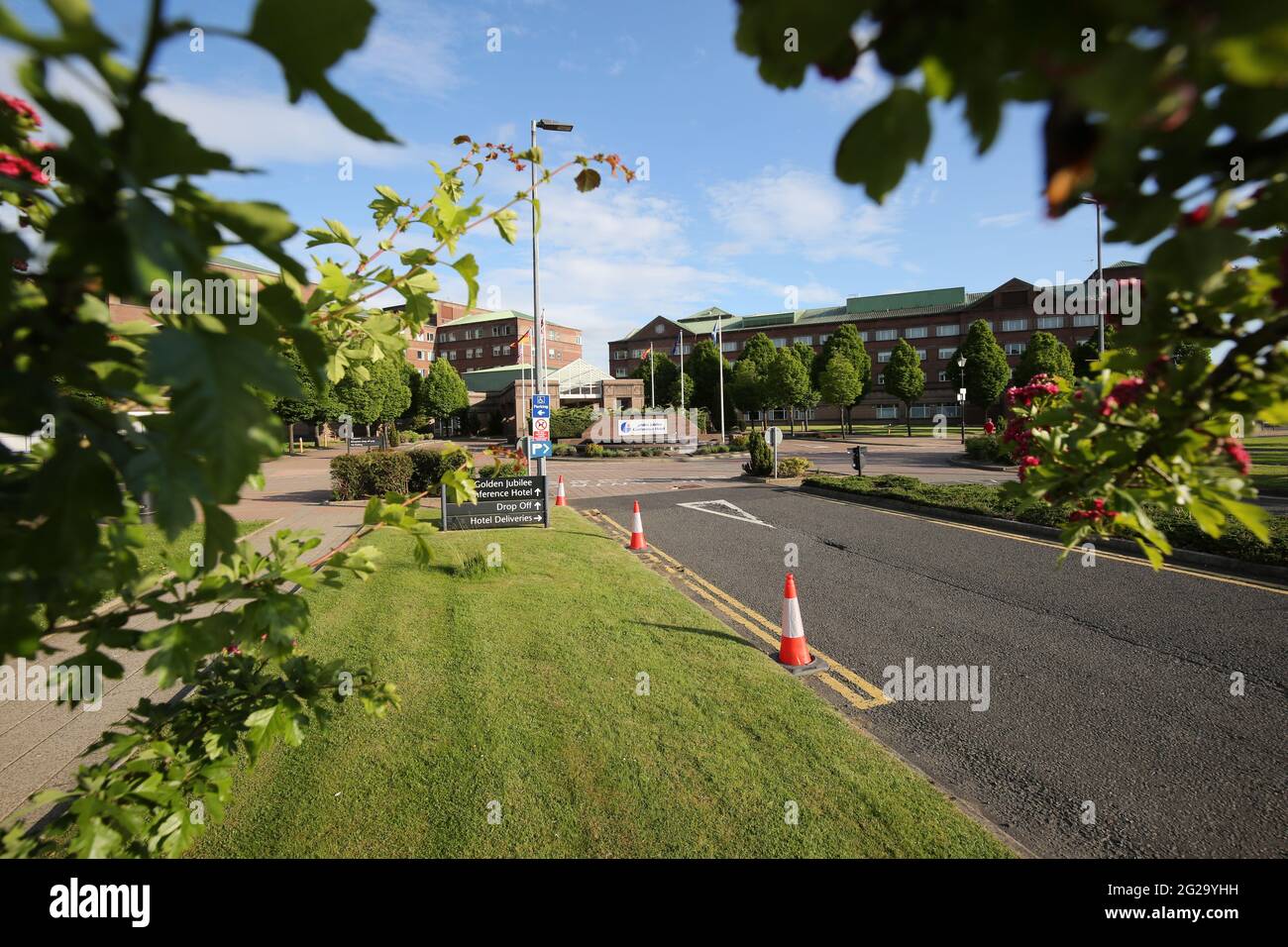 Golden Jubilee Conference Hotel, Beardmore Street, Glasgow, G81 4SA. Schottland, das früher als Beardmore Hotel bekannt war. Stockfoto