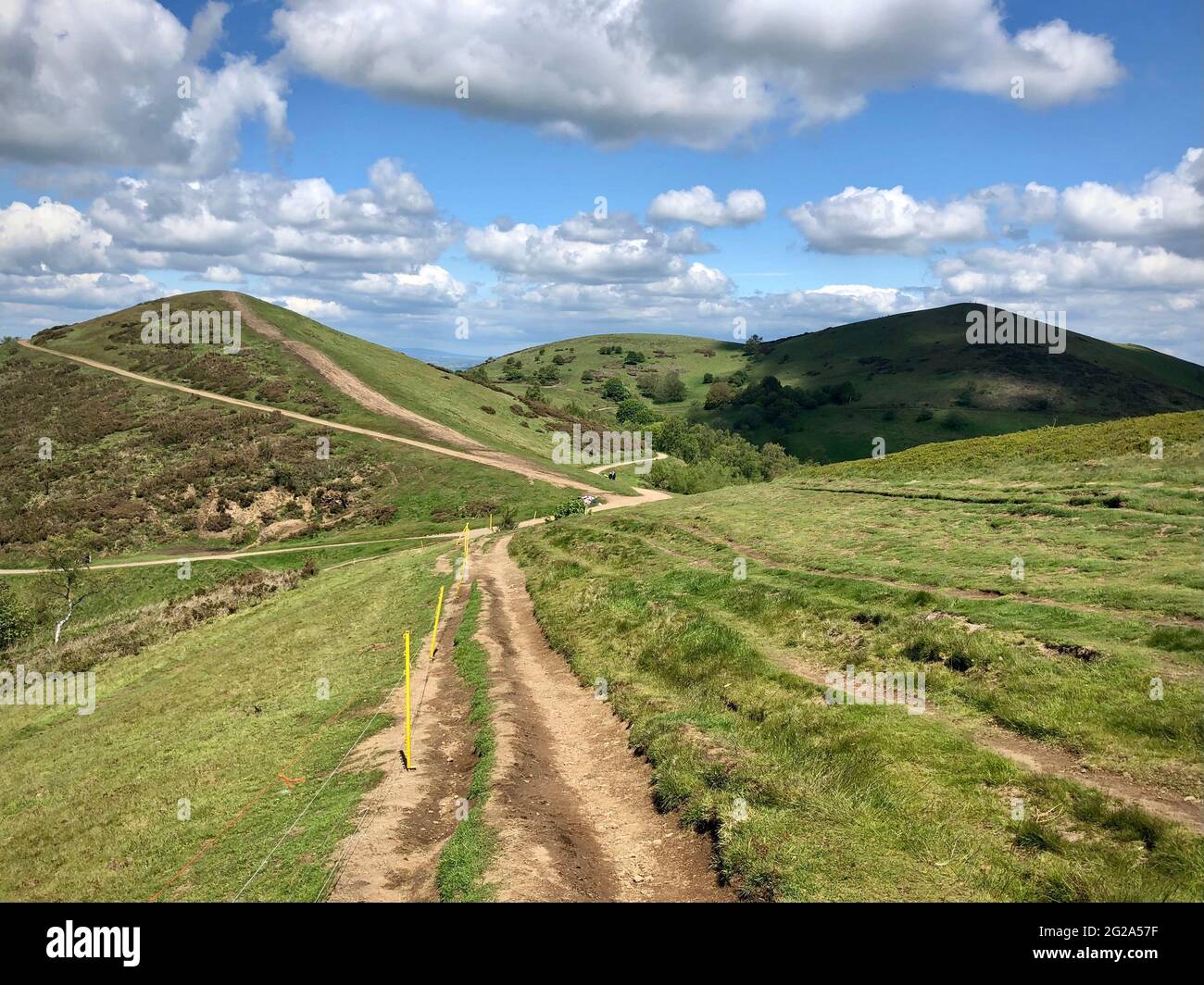 Wandern auf den Malvern Hills Stockfoto