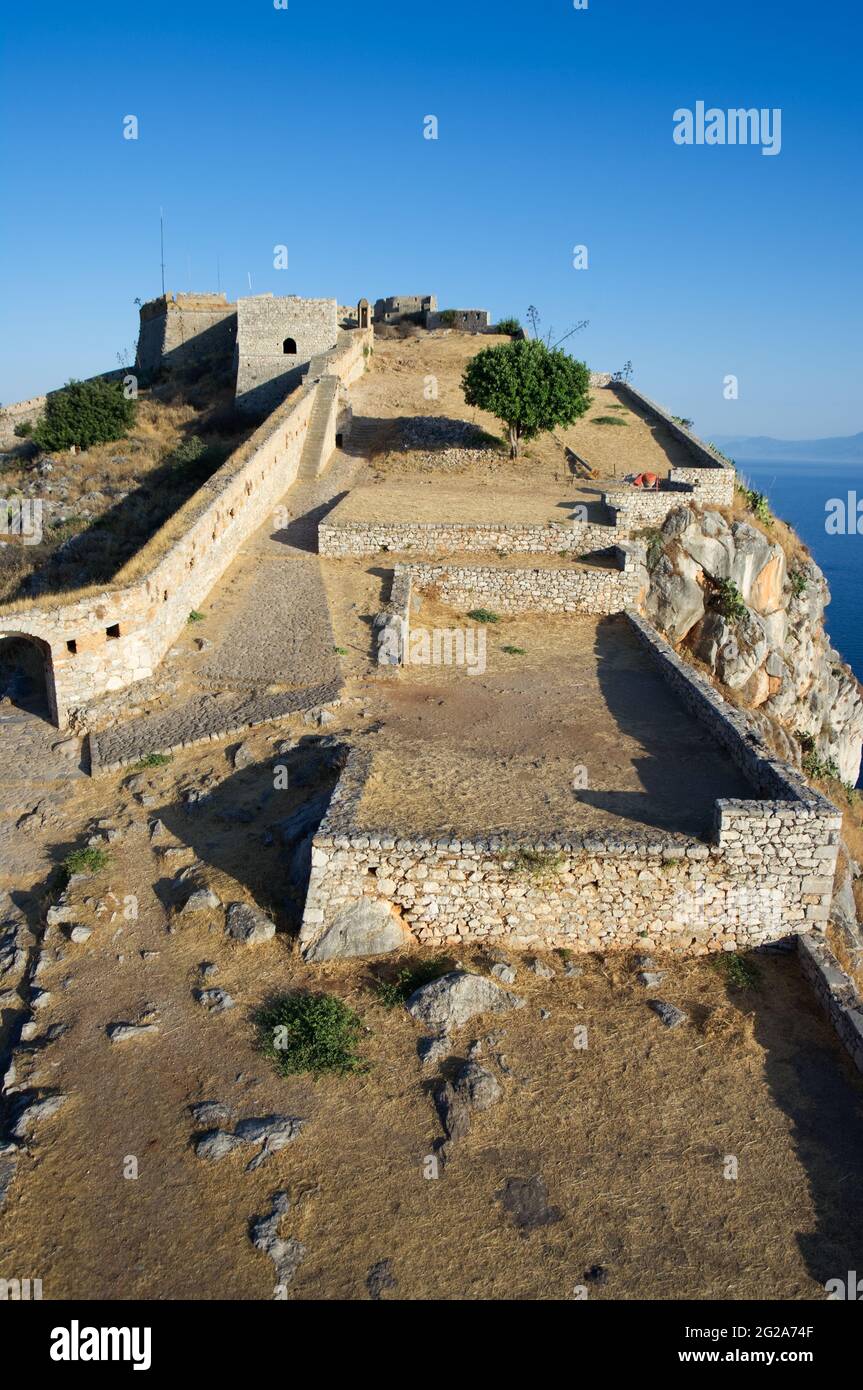 Burgfelsen von Palamidi in Nauplion, Griechenland Stockfoto