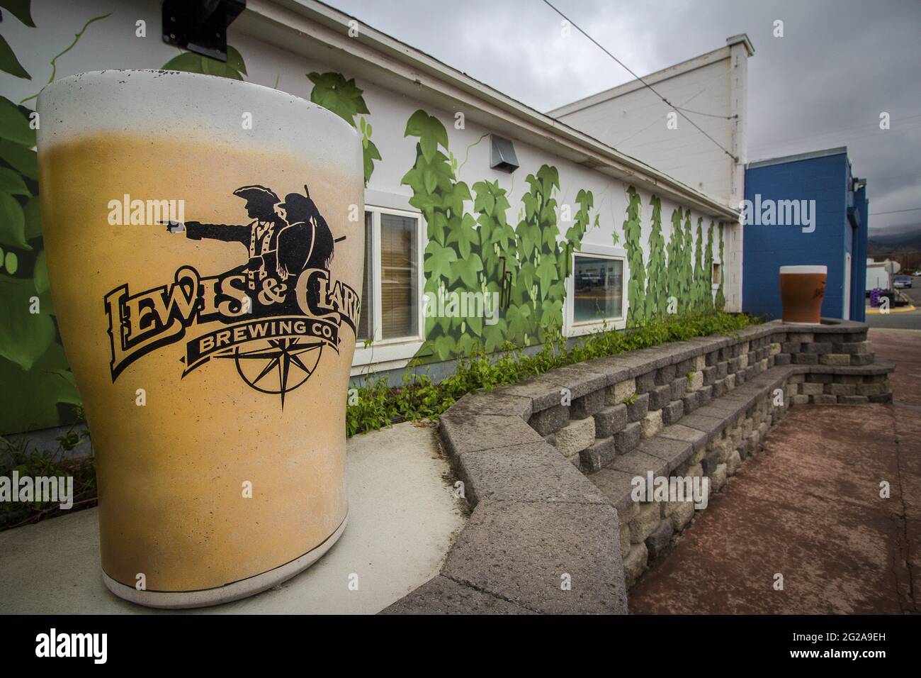Außenansicht der Lewis and Clark Brewing Company in Helena, Montana Stockfoto