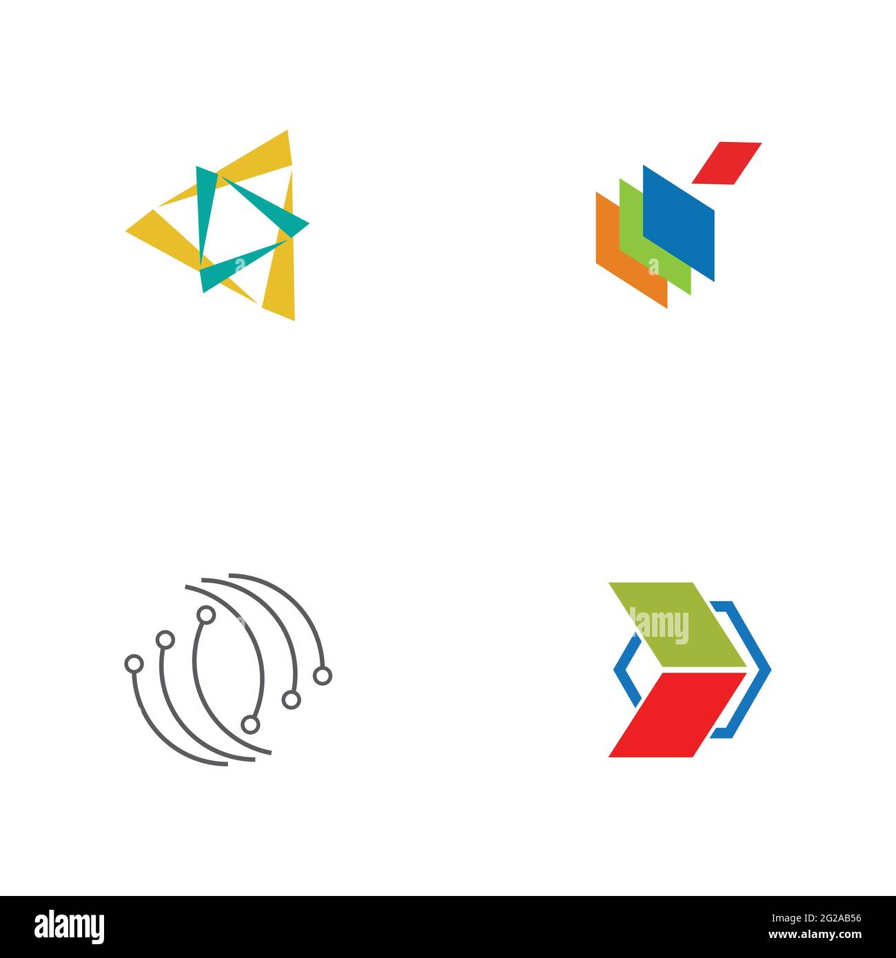 Digital Finance Technology Logo Set Illustration Design Vorlage Stock Vektor