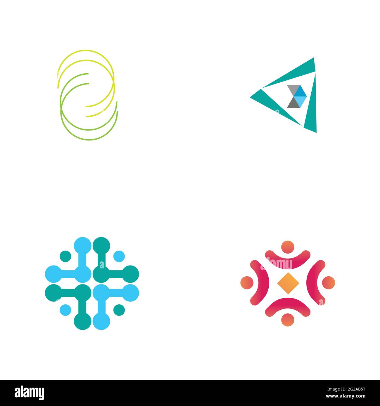 Digital Finance Technology Logo Set Illustration Design Vorlage Stock Vektor