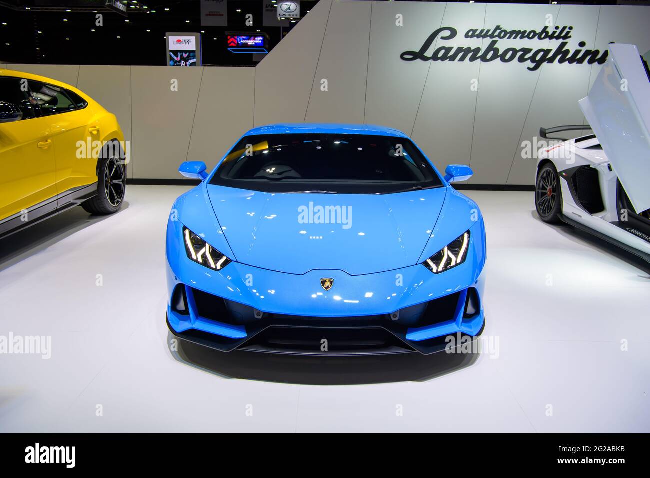 Lamborghini Huracan Performance auf der 41. INTERNATIONALEN AUTOMOBILAUSSTELLUNG 2020 IN BANGKOK am 14. Juli 2020 in Nonthaburi, Thailand. Stockfoto