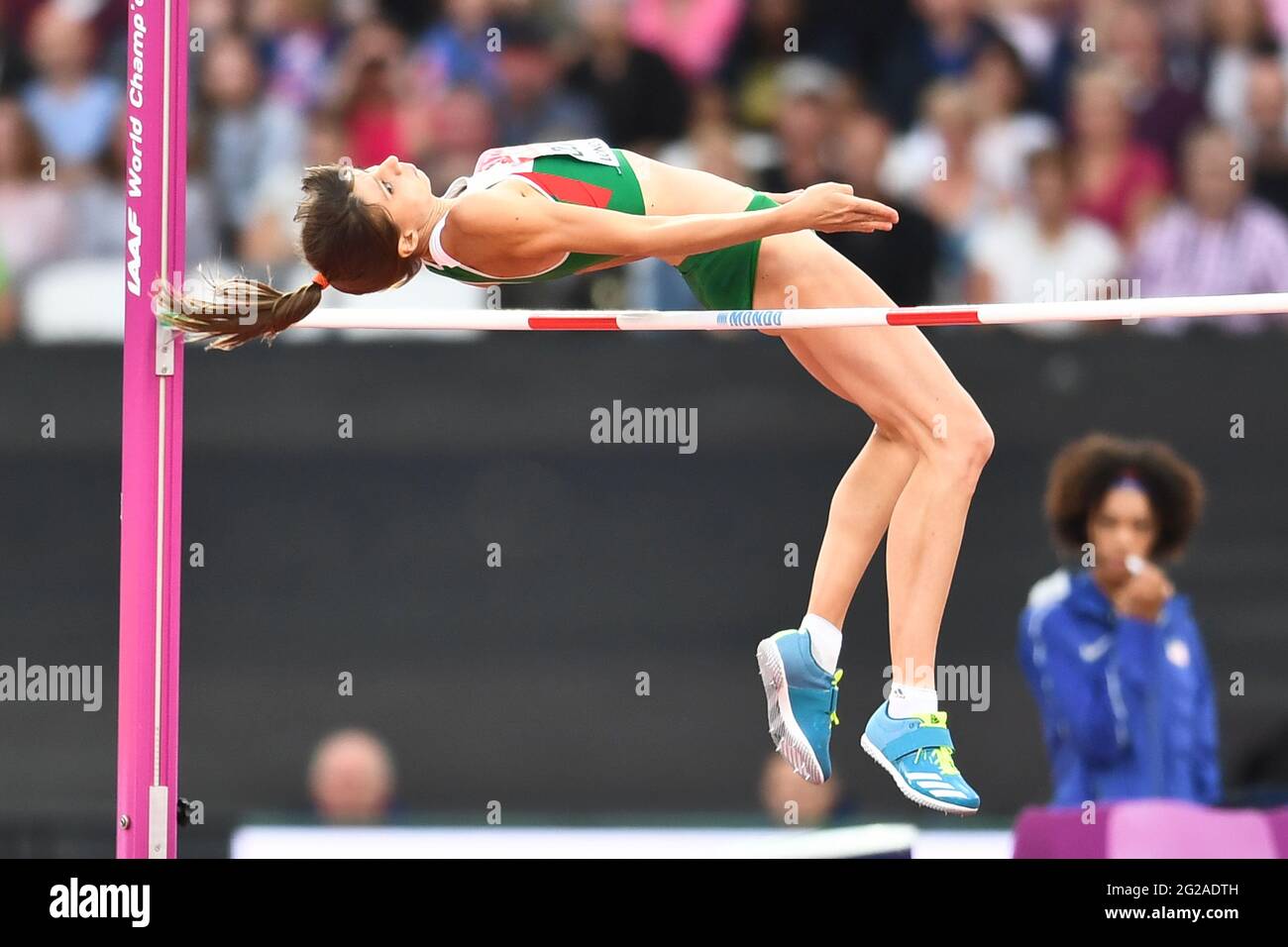 Mirela Demireva (Bulgarien). High Jump Women Finale. IAAF Leichtathletik-Weltmeisterschaften, London 2017 Stockfoto