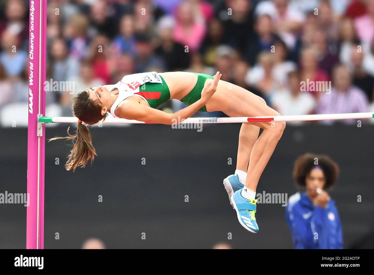 Mirela Demireva (Bulgarien). High Jump Women Finale. IAAF Leichtathletik-Weltmeisterschaften, London 2017 Stockfoto