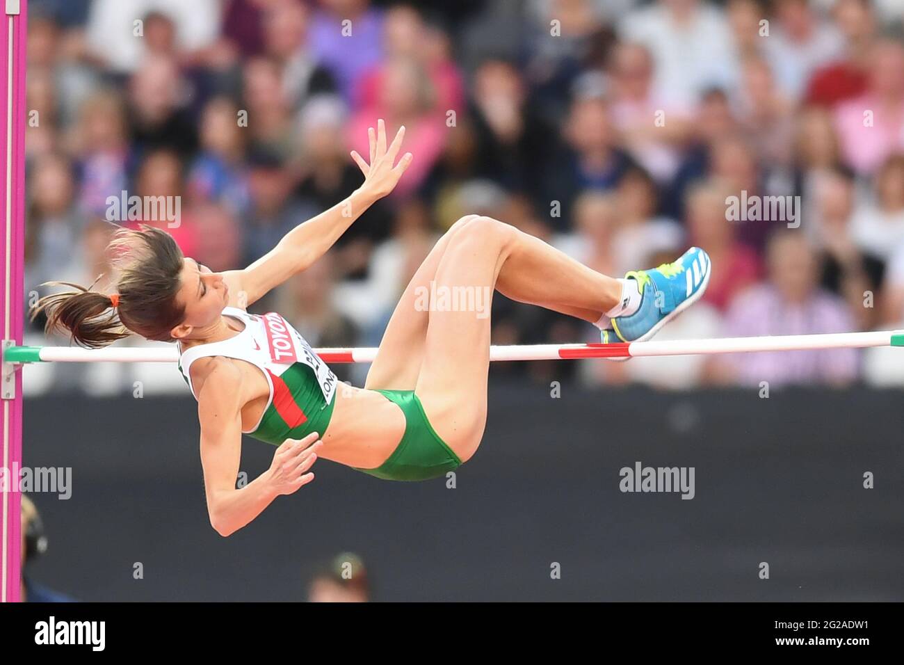 Mirela Demireva (Bulgarien). High Jump Women Finale. IAAF Leichtathletik-Weltmeisterschaften, London 2017 Stockfoto