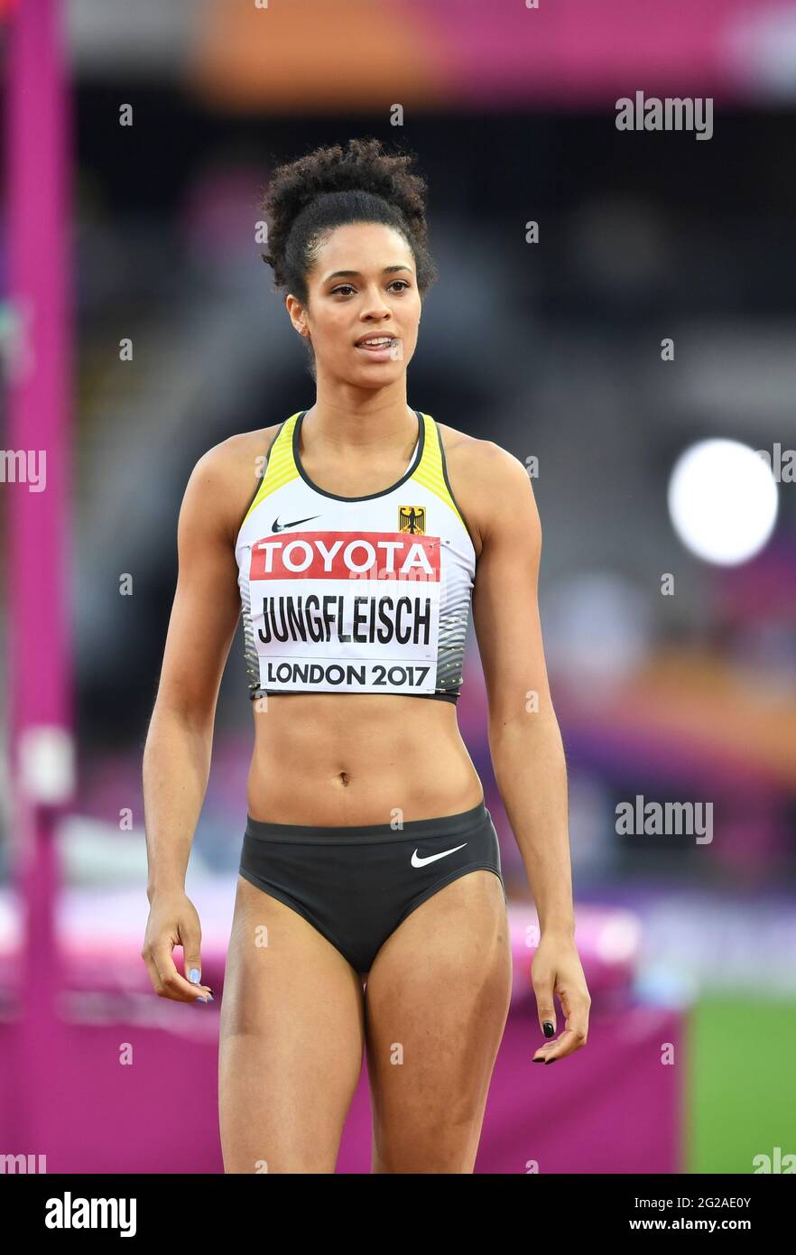 Marie-Laurence Jungfleisch (Deutschland). Frauen Im Hochsprung, Finale.  Leichtathletik-Weltmeisterschaften der IAAF London 2017 Stockfotografie -  Alamy