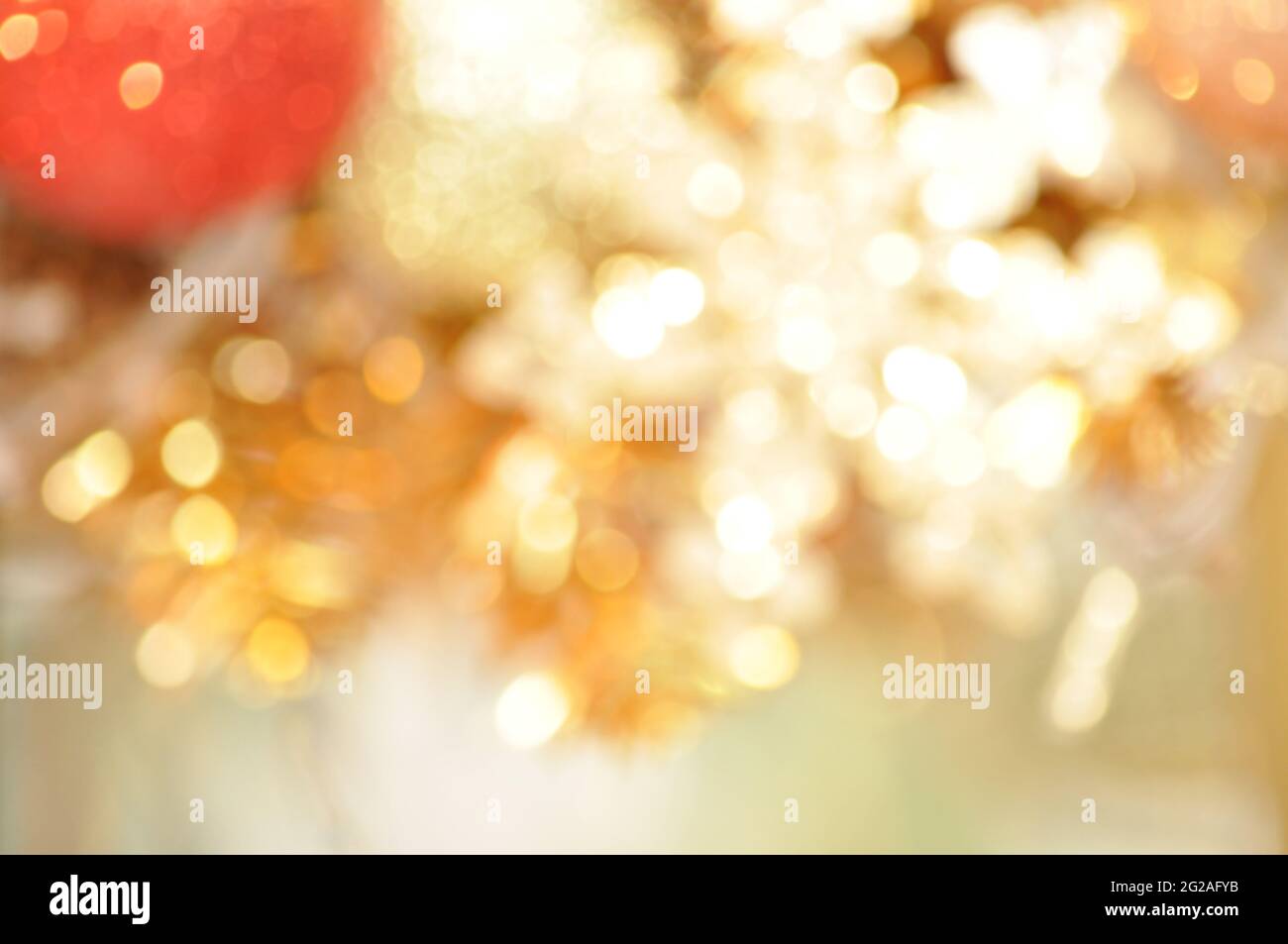 Golden Bokeh Hintergrund aus weihnachtsschmuck Stockfoto