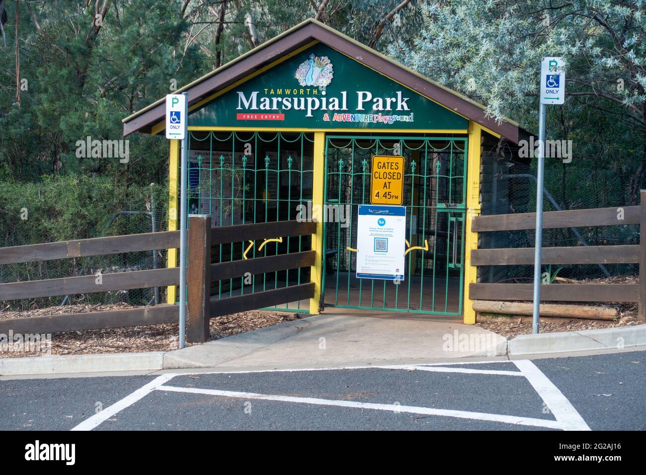 Eintritt Zum Marspual Park, Tamworth Australia Stockfoto