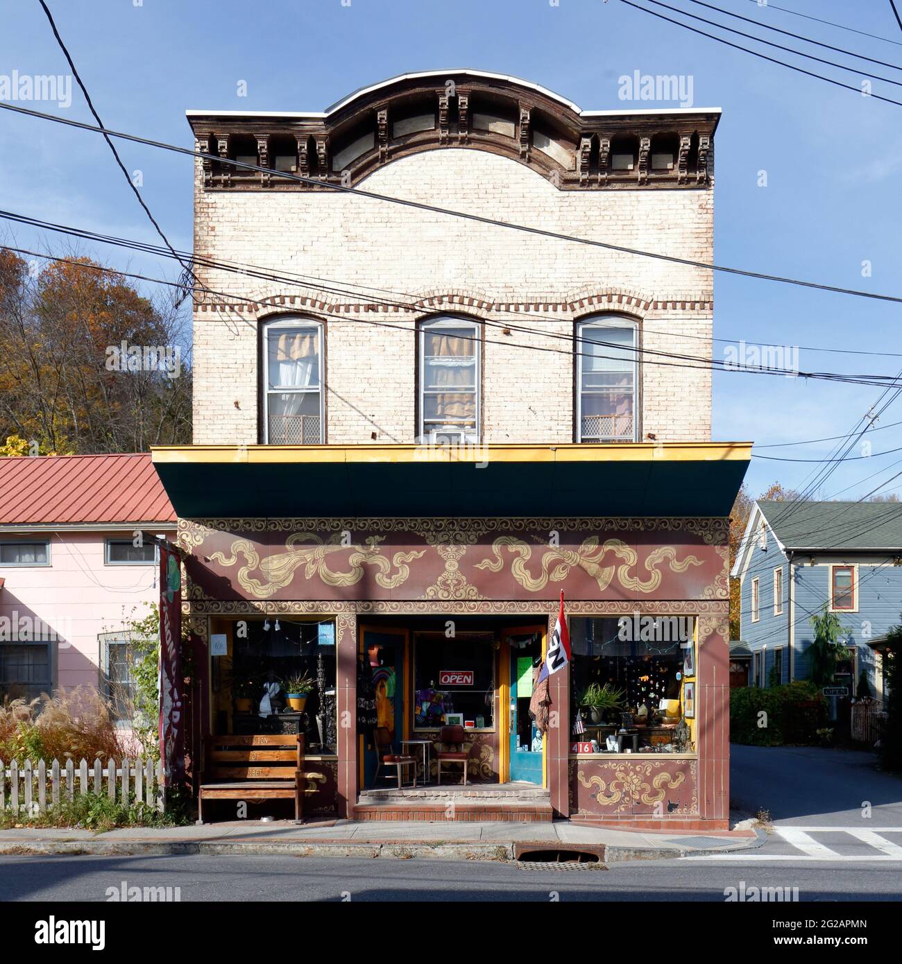 A Vision of Tibet, 416 Main St, Rosendale, NY. EIN Tibeter-Souvenirladen in Rosendale Village. Stockfoto