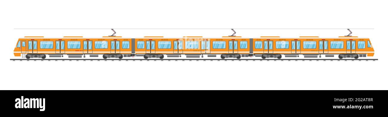 Detaillierte U-Bahn-Auto Isoliert. Stock Vektor