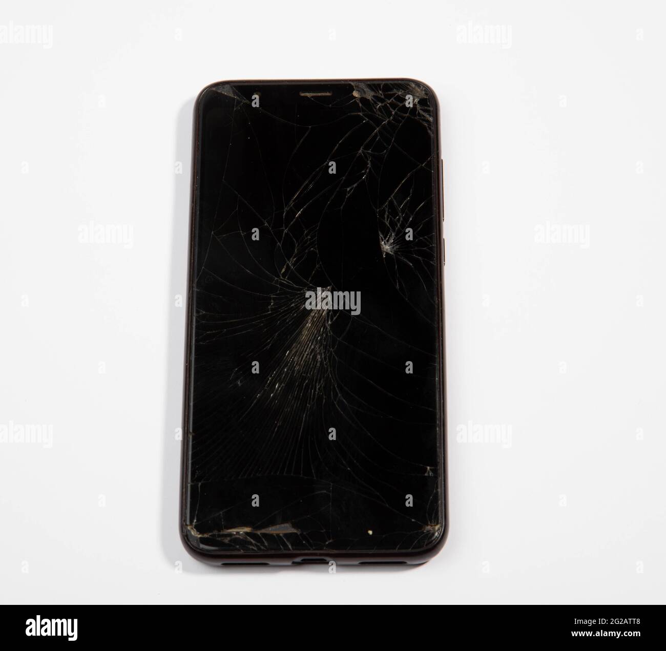 Telefonische Reparatur mit zerbrochenem Glas aus der Nähe Stockfoto