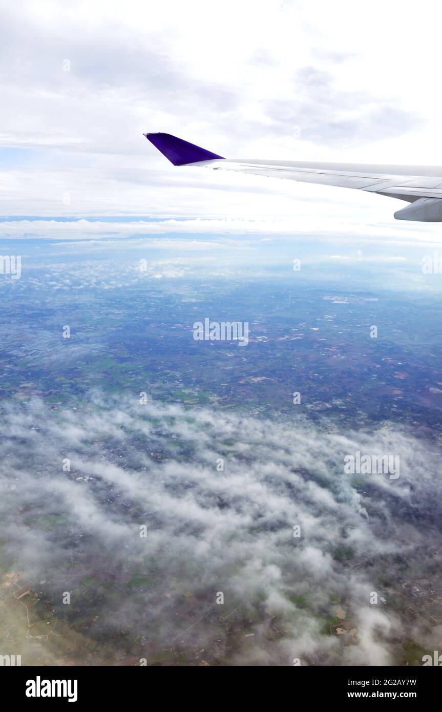 Luftaufnahme des Eath aus dem Flugzeug Stockfoto