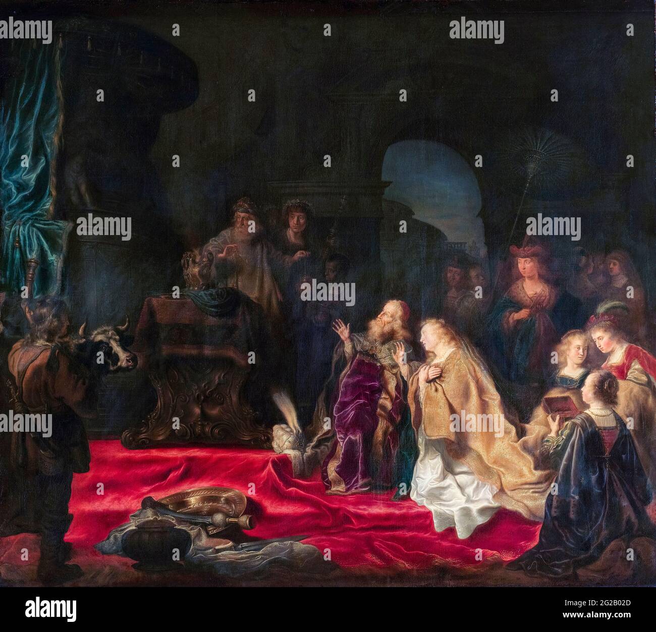 Der Götzendienst König Salomos, Gemälde von Salomon Koninck, 1644 Stockfoto