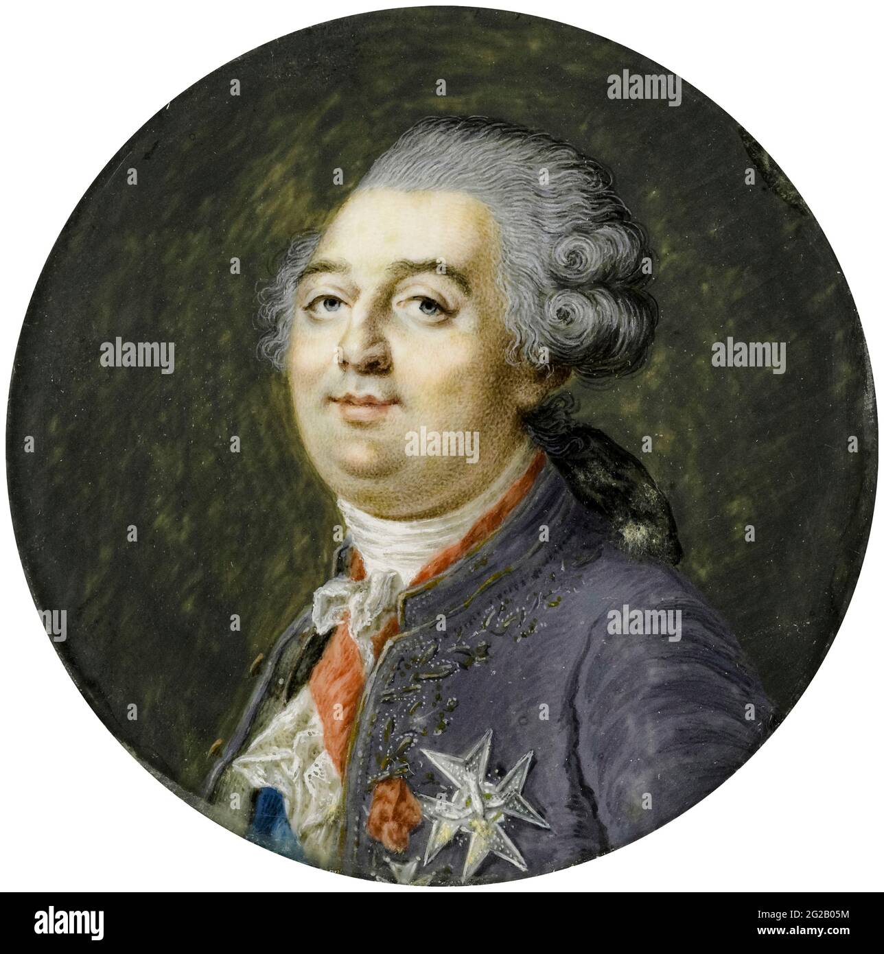 Ludwig XVI. (1754-1793) König von Frankreich, Porträtminiatur nach Joseph Boze, 1775-1800 Stockfoto