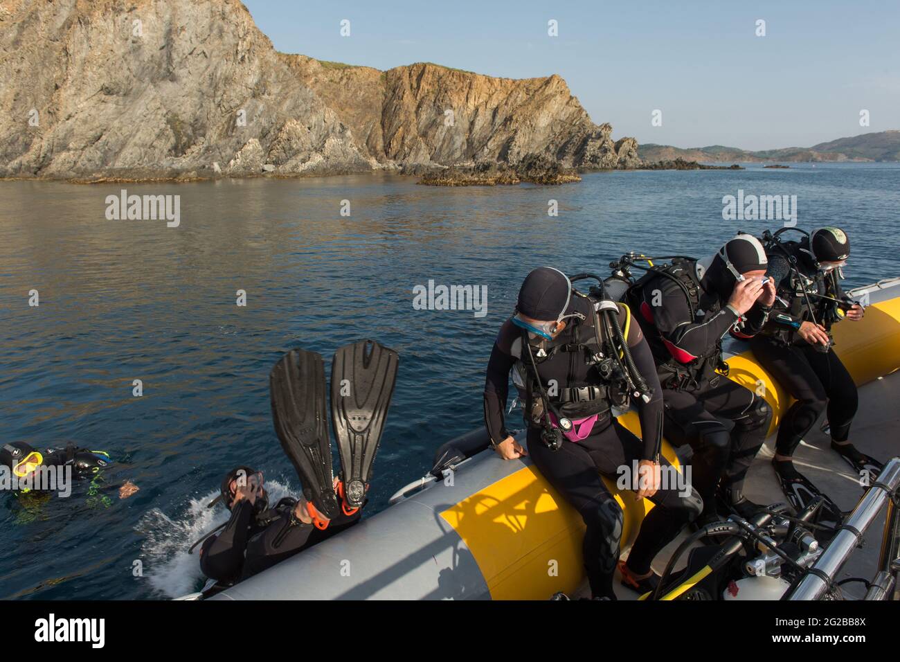 Tauchkurse in Banyuls sur Mer (Südfrankreich) Stockfoto