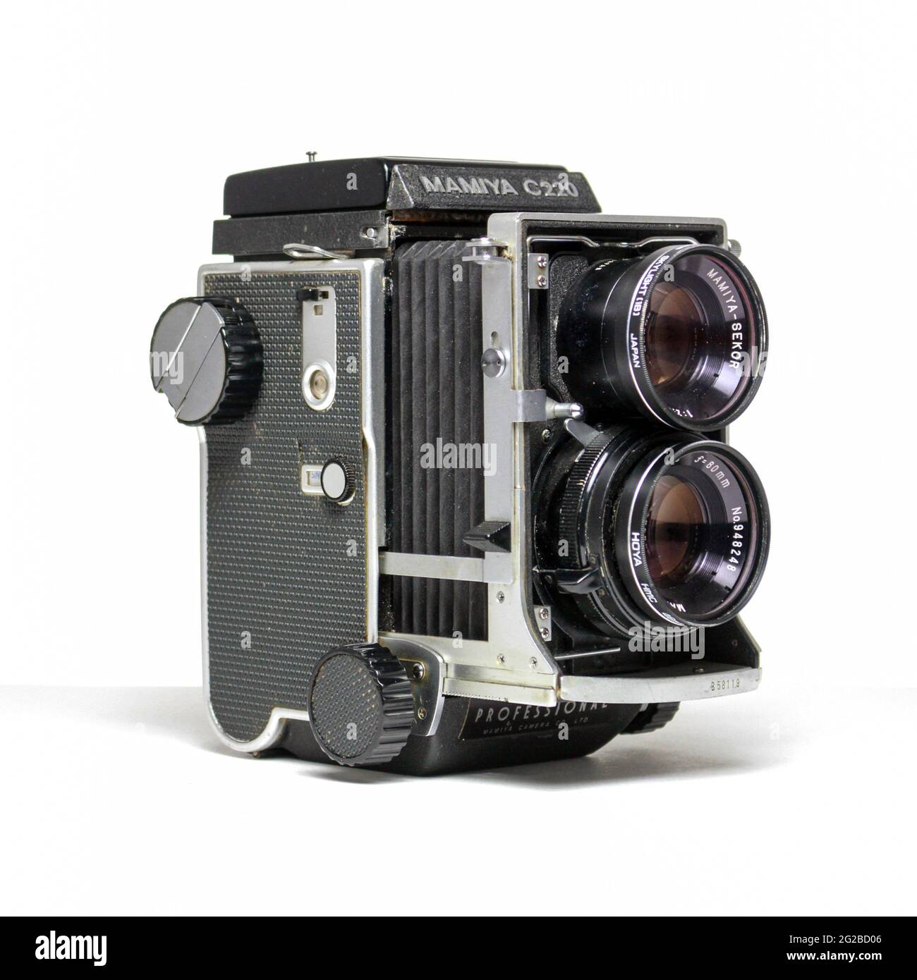 Mamiya c220 Spiegelreflexkamera im Mittelformat. Stockfoto