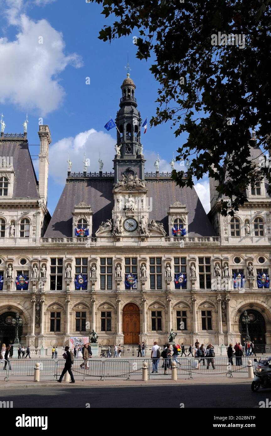 FRANCE, PARIS (75) 4 TH ARRONDISSEMENT, HOTEL DE VILLE TOWN HALL Stockfoto