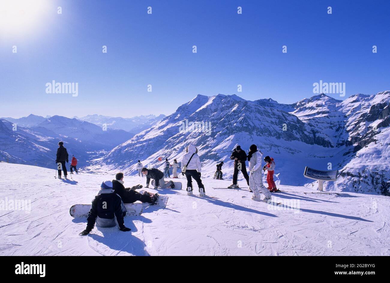 FRANKREICH, SAVOIE (73) HAUTE MAURIENNE, NATIONALPARK VANOISE, SKIGEBIET BONNEVAL-SUR-ARC Stockfoto