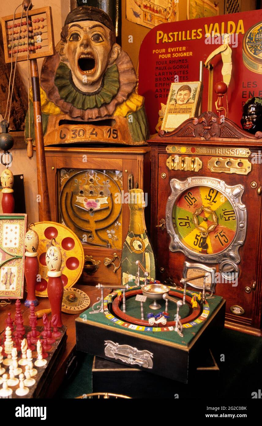 FRANKREICH. PARIS (75) 5E ARR. LA TORTUE ELECTRIQUE (SPIELESHOP) Stockfoto