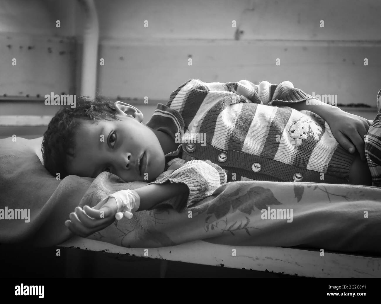 Taiz / Jemen - 29. Juni 2017 : CHOLERA-leidende Kinder in Taiz, Jemen. Stockfoto