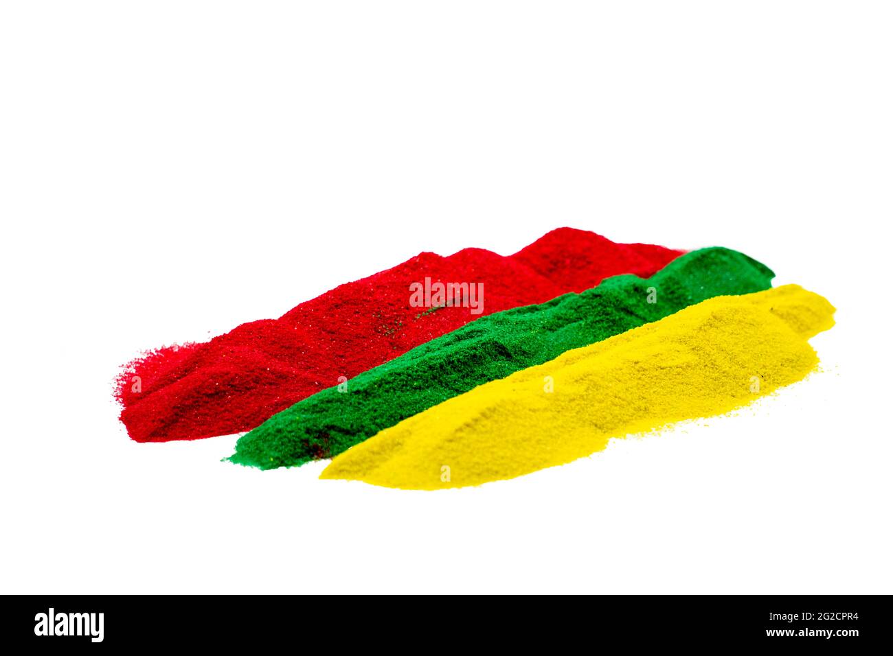 Rot-Grün Und Gelb Farbe Kreuzlinie Isoliert In Weißem Hintergrund Mit Copy Space Oben Stockfoto