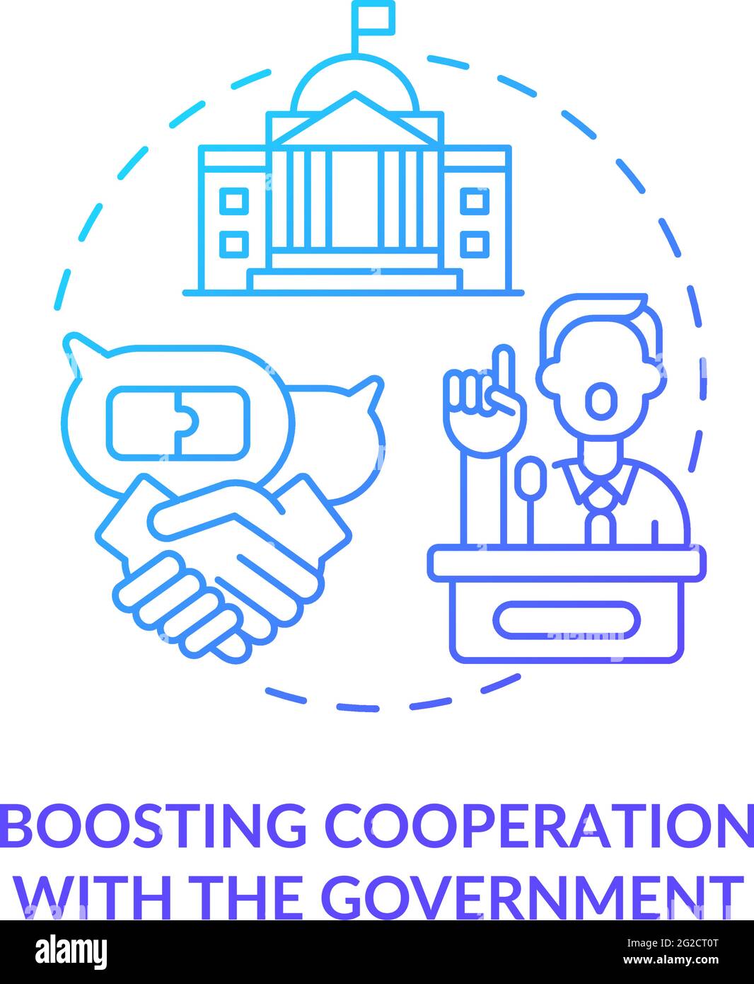 Verstärkte Zusammenarbeit mit Government Concept Icon Stock Vektor