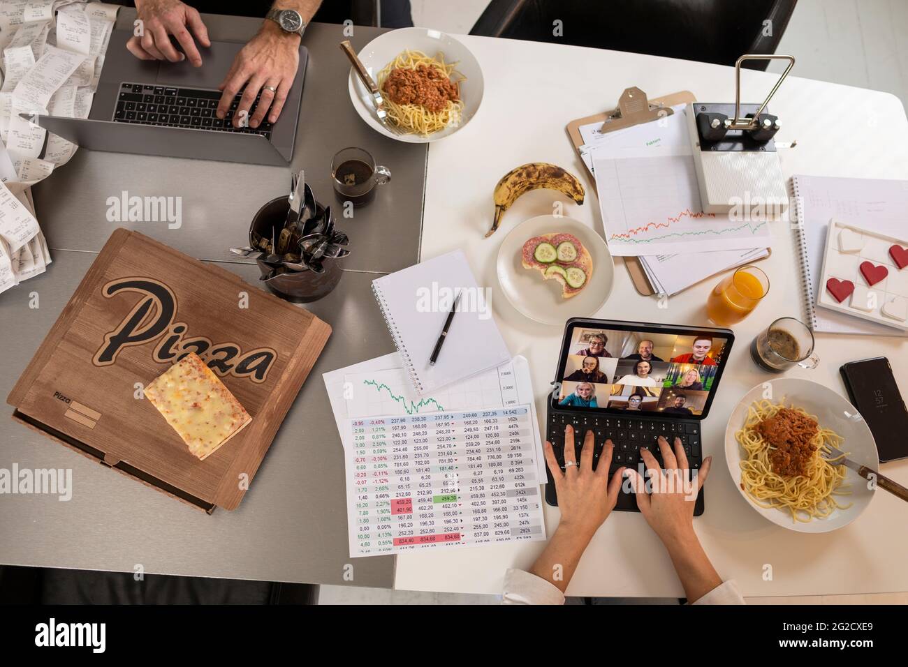 Menschen, die von zu Hause aus arbeiten Stockfoto