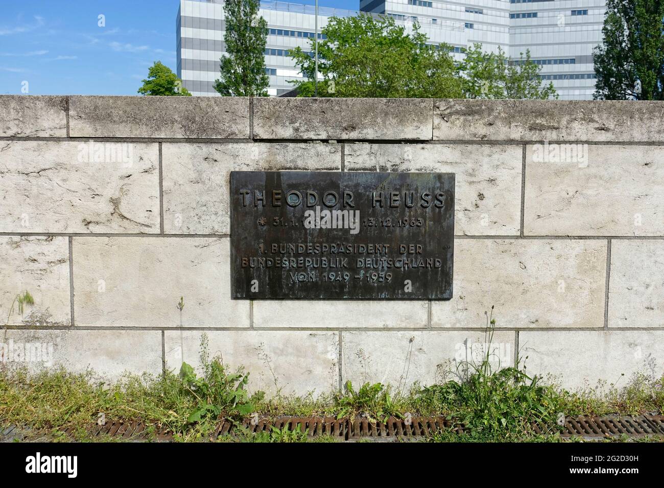 Gedenktafel von Theodor Heuss in Berlin Stockfoto