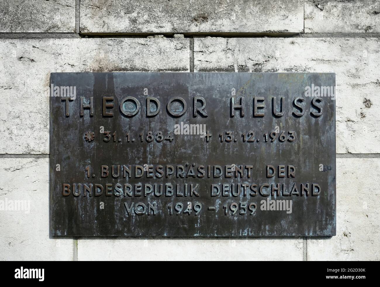 Gedenktafel von Theodor Heuss in Berlin Stockfoto
